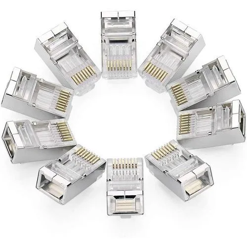 Lot de 100 connecteurs 8 pôles Cat 6 blindé RJ45 avec Insert pour câble Flexible – Image 3