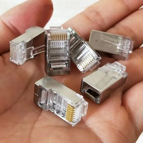 Lot de 100 connecteurs 8 pôles Cat 6 blindé RJ45 avec Insert pour câble Flexible – Image 5