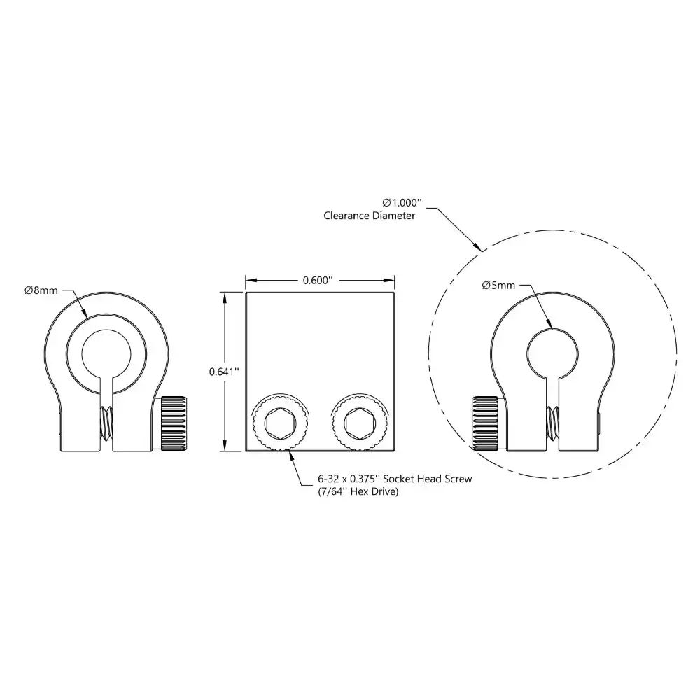 ServoCity Accouplement de l’arbre de serrage de 5mm à 8mm – Image 4